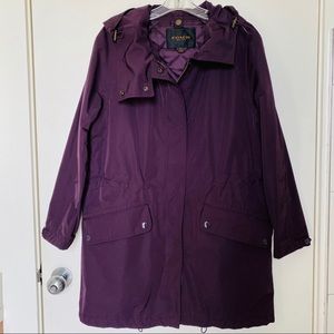 Coach Plum Hooded Water-Resistant 2-in-1 Coat